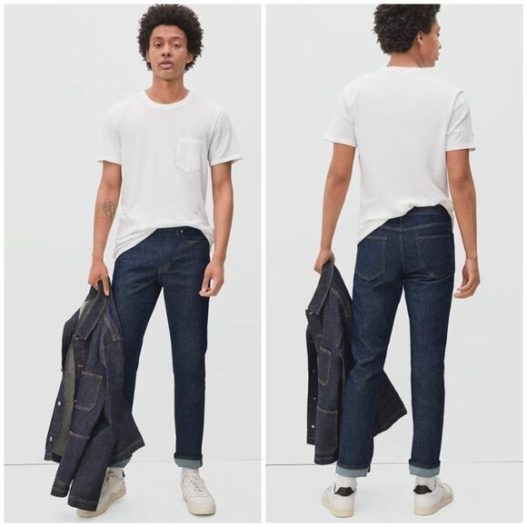 EVERLANE | Men’s Uniform The Slim Jeans Dark Denim Stretch Cotton Denim 32 x 32 - Picture 1 of 5